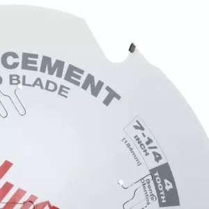 Milwaukee 7-1/4 in. x 4-ToothPolycrystalline Diamond (PCD) Tipped Fiber Cement Cutting Saw Blade